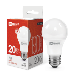 Лампа светодиодная LED-A60-VC 20Вт 230В Е27 4000К 1900Лм IN HOME