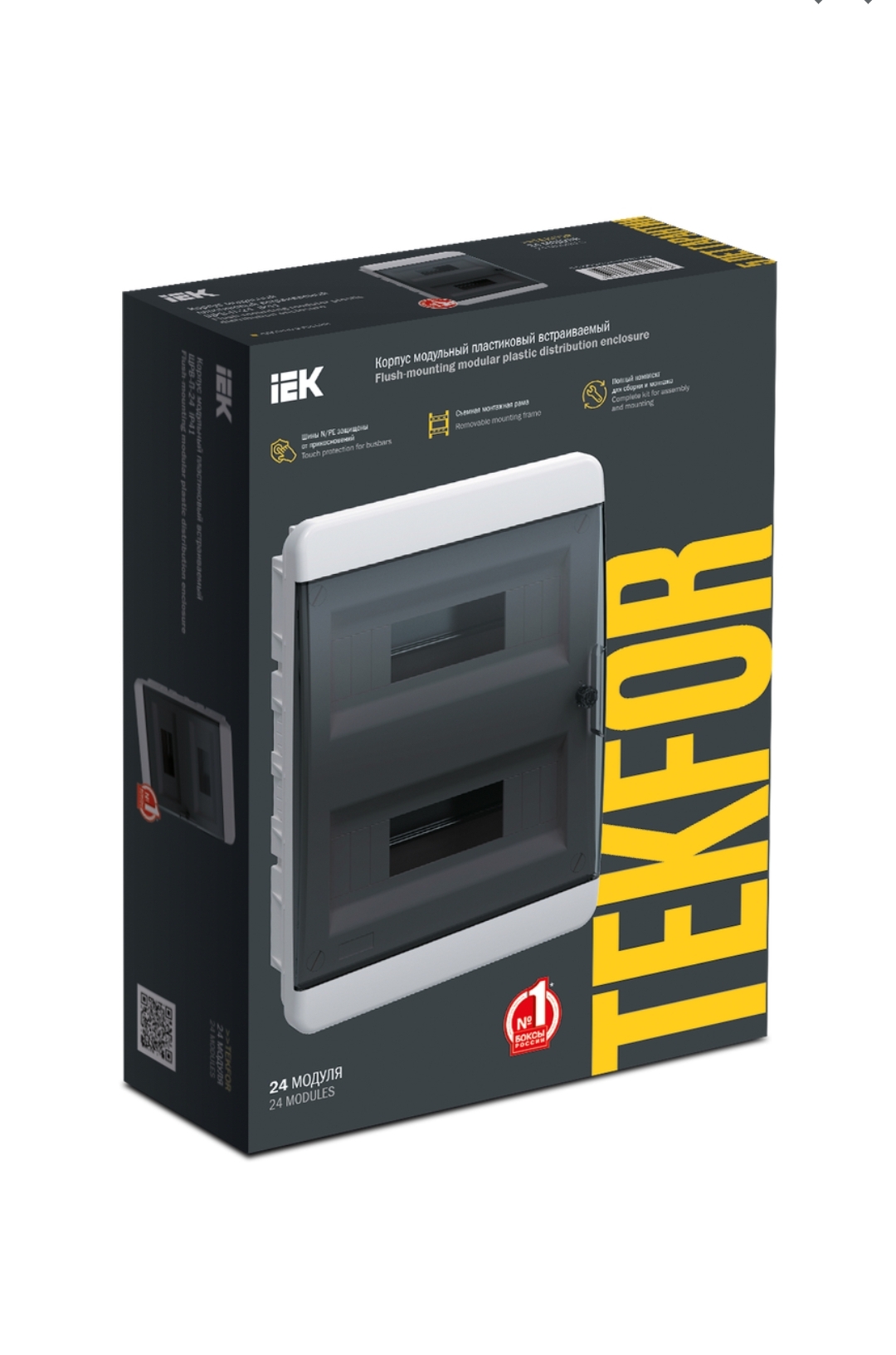 24 модуля IP41ЩРВ-П Корпус пластиковый черная прозрачная дверь TEKFOR (встраиваемый) — изображение 5